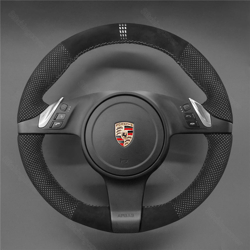 Steering Wheel Cover for Porsche 911 991 Boxster Cayman 981 Cayenne Panamera 2009-2016