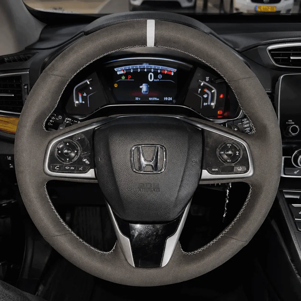 Suede steering wheel wrap material