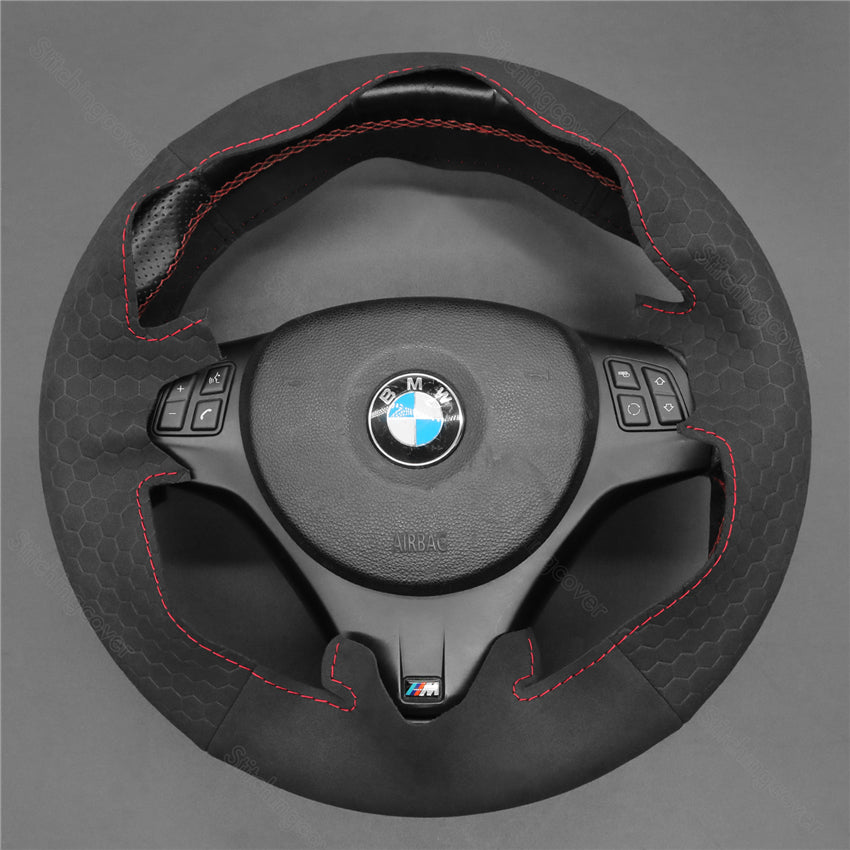 USA Warehouse Steering Wheel Cover for BMW M3 E92 E90 E93 1 Series E82 E87 E88 E81 3 Series E90 E91 E92 E93 2005-2013#year_2005-2013