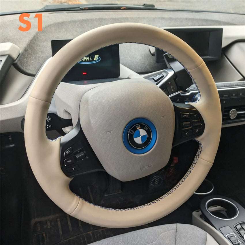 Bmw stitch on on sale steering wheel cover