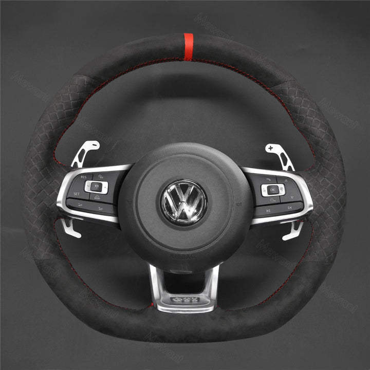 embossed alcantara steering wheel cover for golf mk7