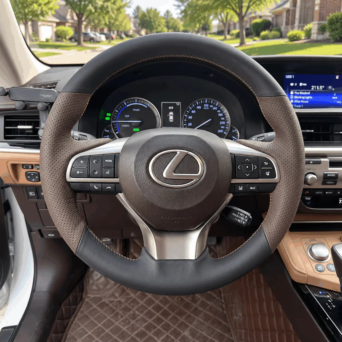 Personalized car interior with a custom steering wheel wrap