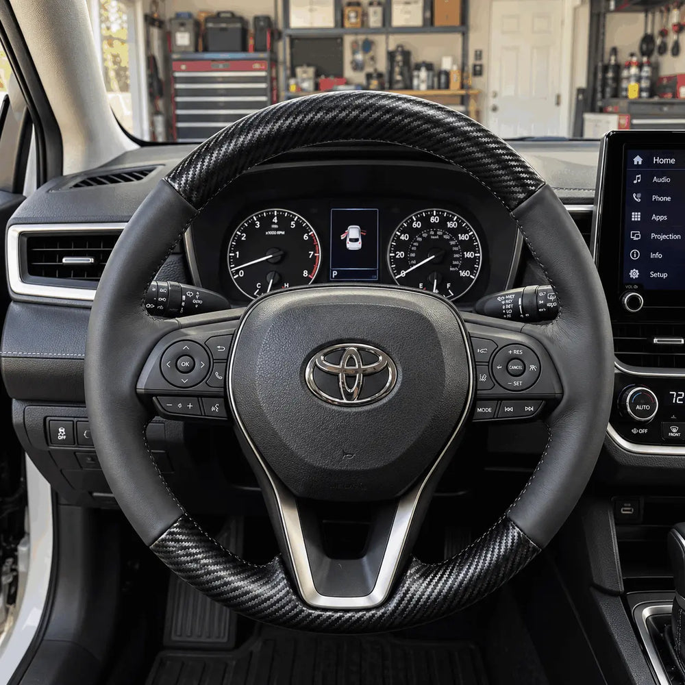 Matt carbon fiber steering wheel wrap material