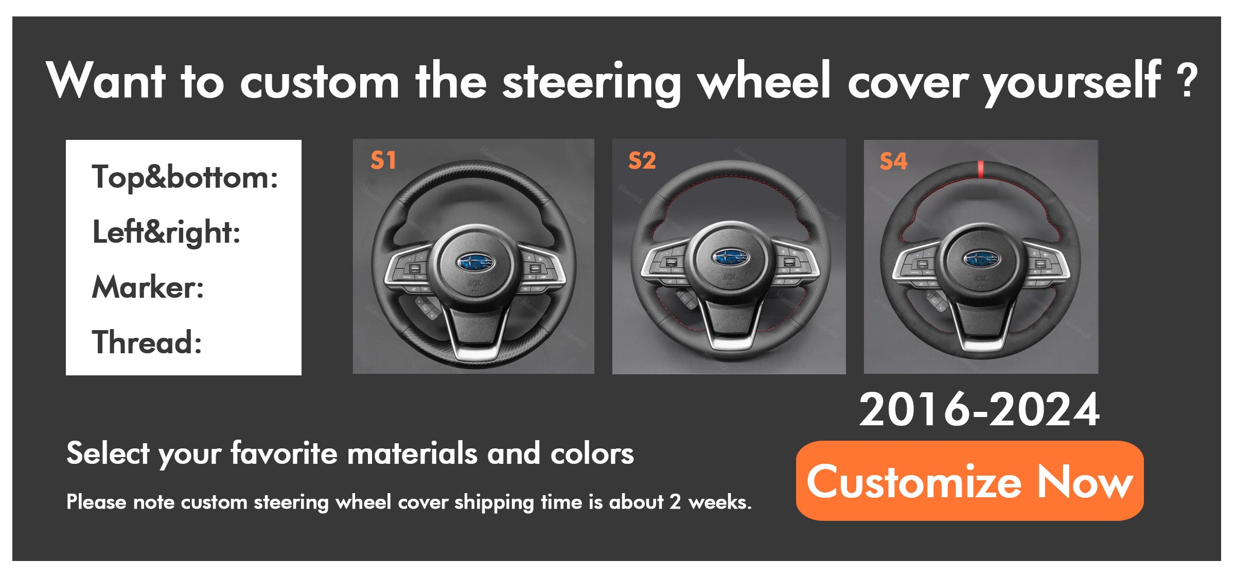 subaru steering wheel cover custom