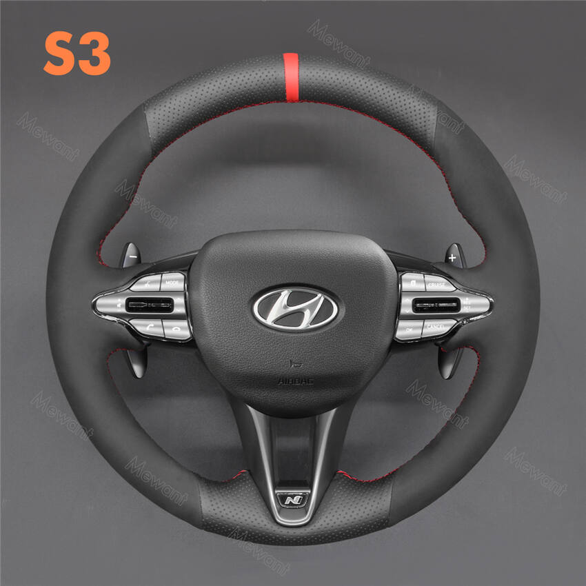 Steering Wheel Cover for Hyundai i30 i20 Elantra Kona Veloster N N-line 2017-2024