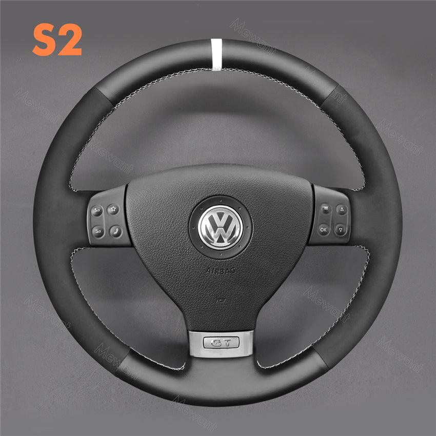 Steering Wheel Cover For Volkswagen VW Golf 5 Golf Plus Polo Jetta Tiguan Caddy EOS Media 3 of 