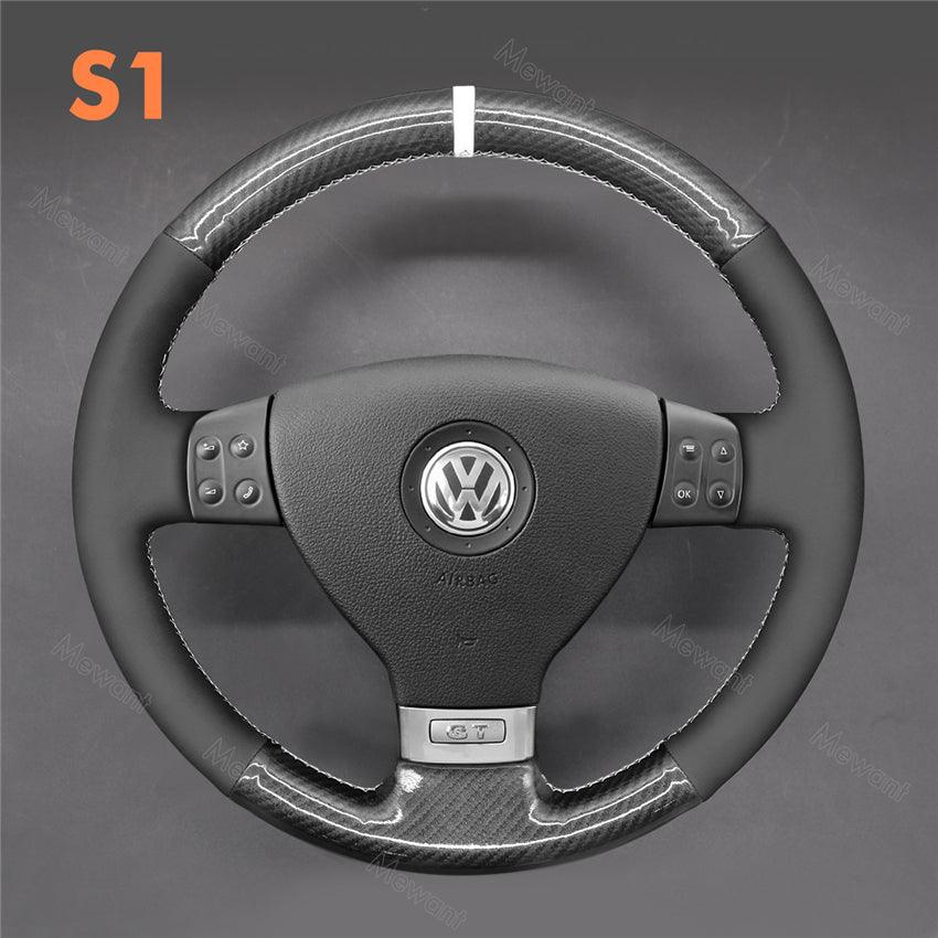 Steering Wheel Cover For Volkswagen VW Golf 5 Golf Plus Polo Jetta Tiguan Caddy EOS Media 2 of