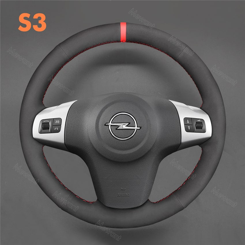 Fits Vauxhall Opel Corsa D 2006+ Black Real Genuine Leather Steering Wheel  Cover