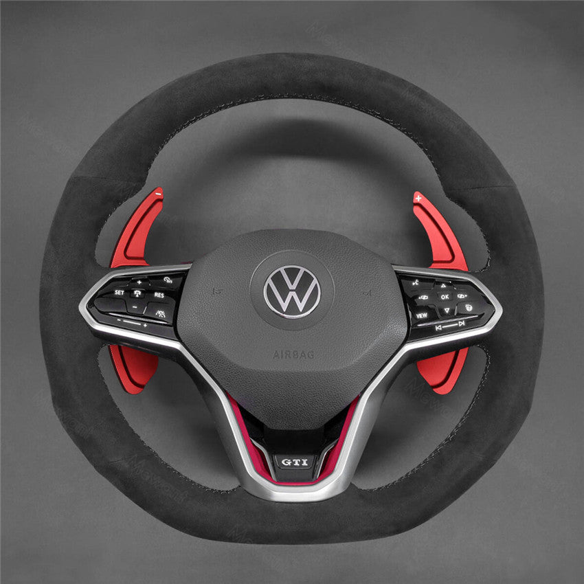 Red Carbon Steering Wheel Paddle Shifter For VW Golf 8 MK8 GTI R Line  2021-2023