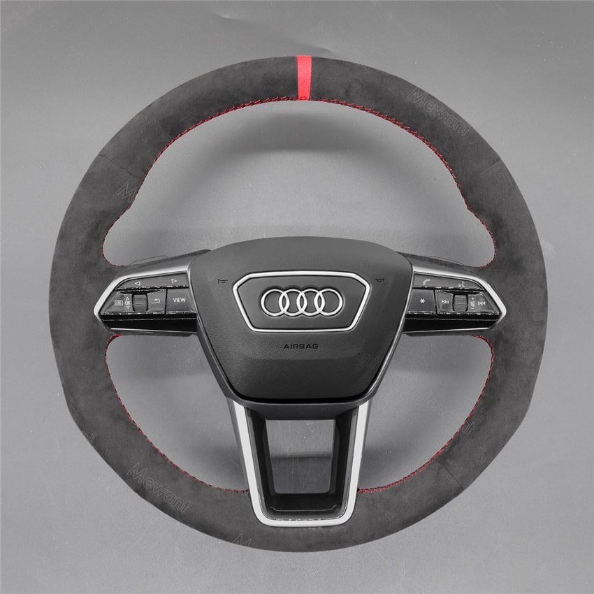 Luxury Audi A4 B8 Fluffy Steering Wheel Cover Warm Plush Seat