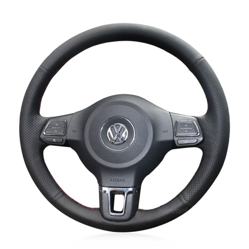 Steering Wheel Cover For Volkswagen VW Golf 6 Tiguan Caddy Polo Jetta (Leather wheel)