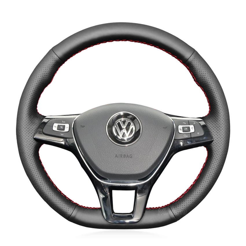 Steering Wheel Cover For Volkswagen VW Golf 7 Polo 5 6 Up! Arteon Passat B8 Tiguan Media 1 of 5