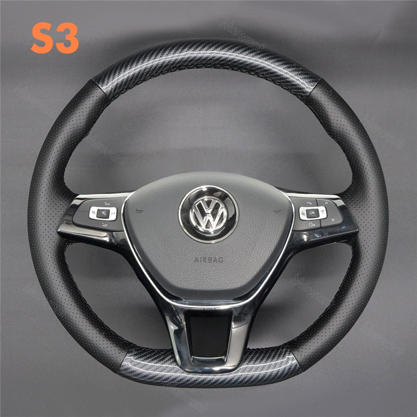 Steering Wheel Cover For Volkswagen VW Golf 7 Polo 5 6 Up! Arteon Passat B8 Tiguan Media 4 of