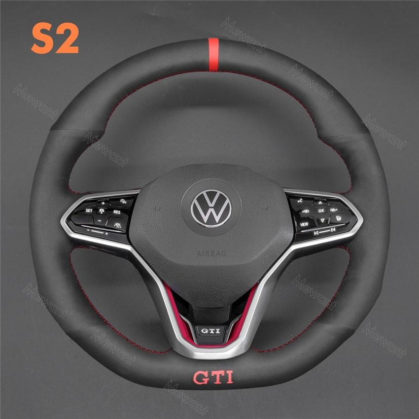 Steering Wheel Cover For Volkswagen VW Golf 8 GTI8 GTD8 GTE8 R8 Arteon Tiguan Touareg Media 4 of