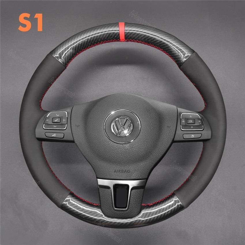 Steering Wheel Cover For Volkswagen VW Tiguan Passat Golf Jetta CC Touran Media 2 of