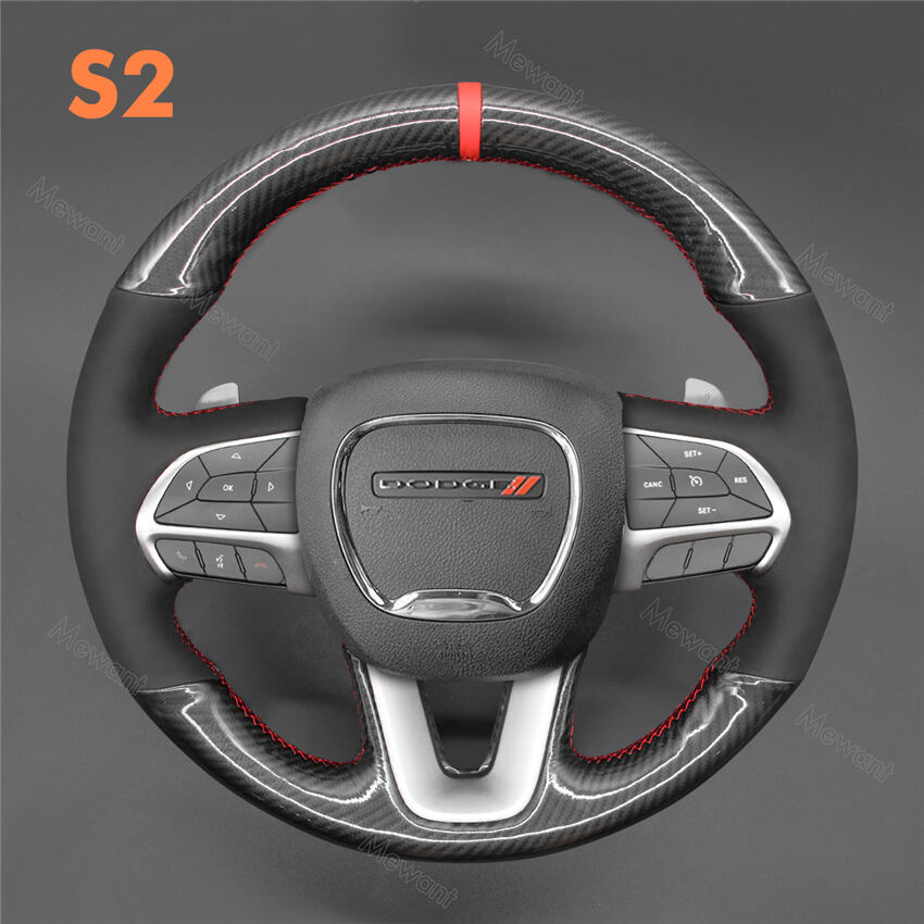 Steering Wheel Cover Trim Interior Accessories Decoration Kit for 2015-2021  Dodge Challenger Charger, for 2014-2021 Dodge Durango & Jeep Grand