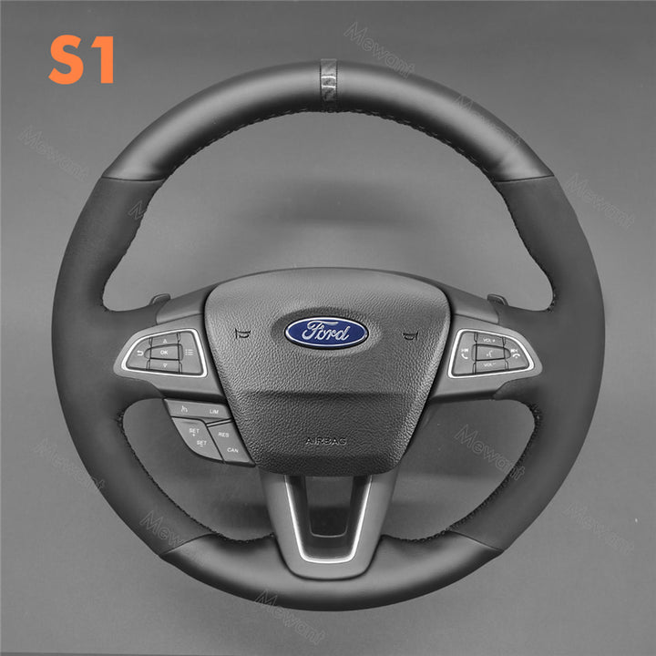 Steering Wheel Cover for Ford Focus III Escape Ecosport Kuga Grand C-MAX 2015-2023