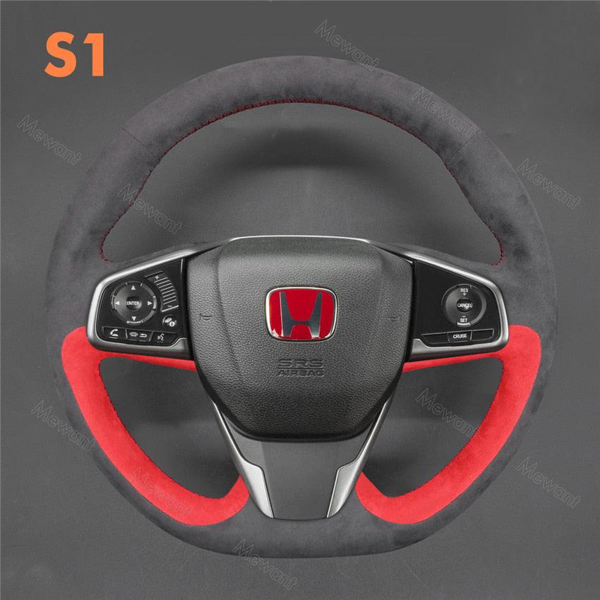 MEWANT Lederen stuurhoes voor Honda Civic 8 2006-2011 Stuurwiel Cover MEWANT Lederen stuurhoes voor Honda Civic 8 2006-2011 Stuurwiel Cover