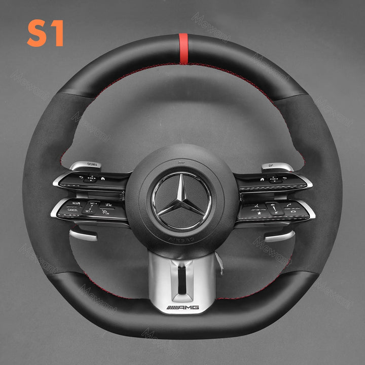 Steering Wheel Cover for Mercedes benz AMG GT A35 A45 A45S C43 CLS53 E53 E63 EQE 43 53 SL43 SL55 SL63 2021-2023