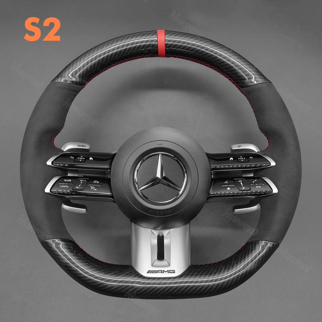 Steering Wheel Cover for Mercedes benz AMG GT A35 A45 A45S C43 CLS53 E53 E63 EQE 43 53 SL43 SL55 SL63 2021-2023