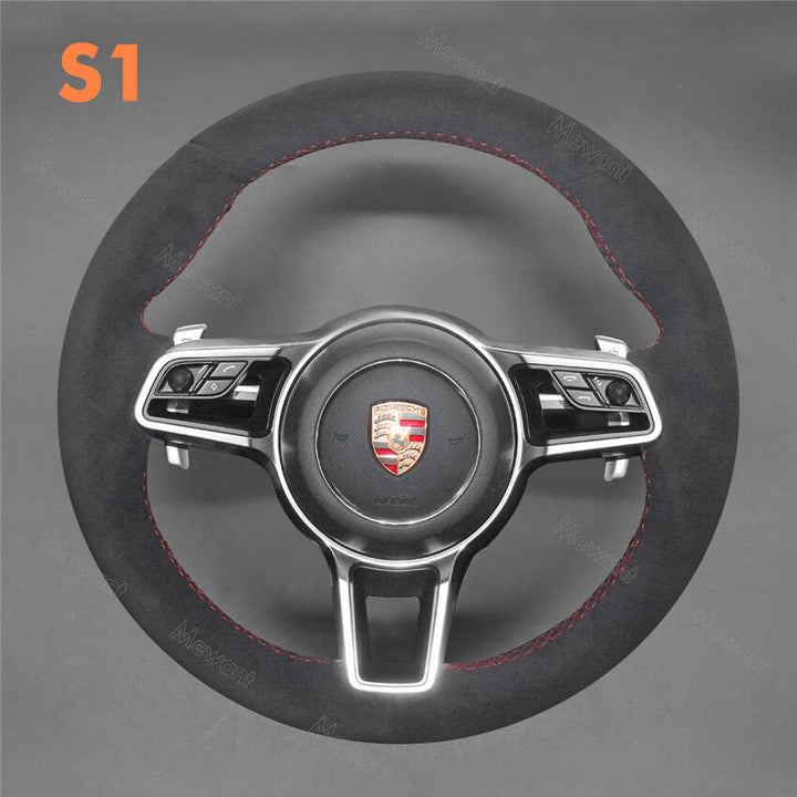 Steering Wheel Cover for Porsche 911 991 718 Boxster 982 Cayman Spyder 982 918 Spyder Cayenne Macan Panamera 2016-2020