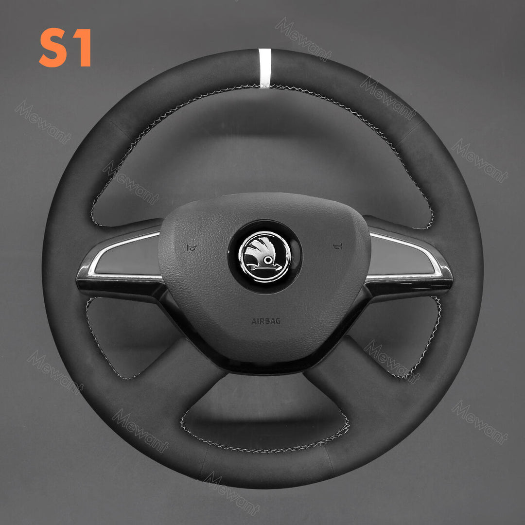 Steering Wheel Cover for Skoda Octavia Fabia Citigo Superb Roomster Rapid 2015 - Stitchingcover