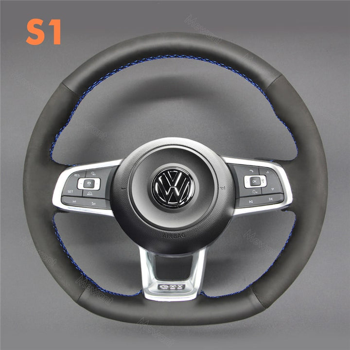 Steering Wheel Cover for Volkswagen VW Glof R GTI Polo Mk7 Media 3 of 7