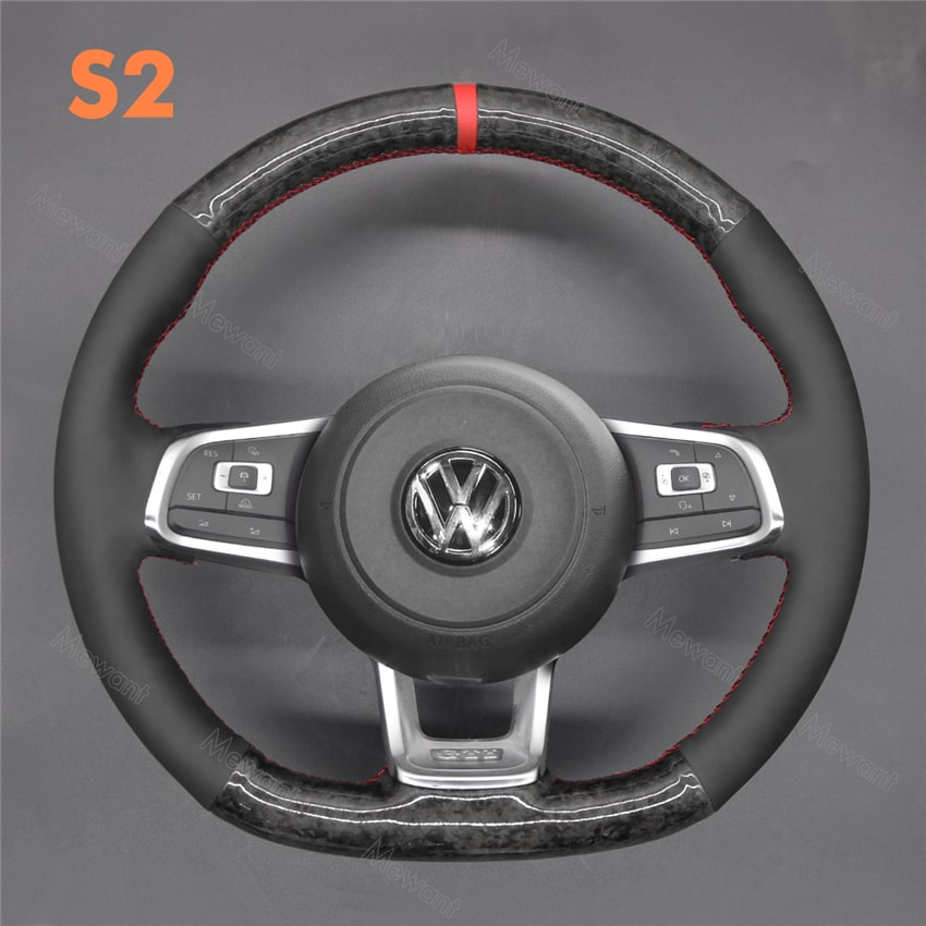Steering Wheel Cover for Volkswagen VW Glof R GTI Polo Mk7 Media 4 of 7