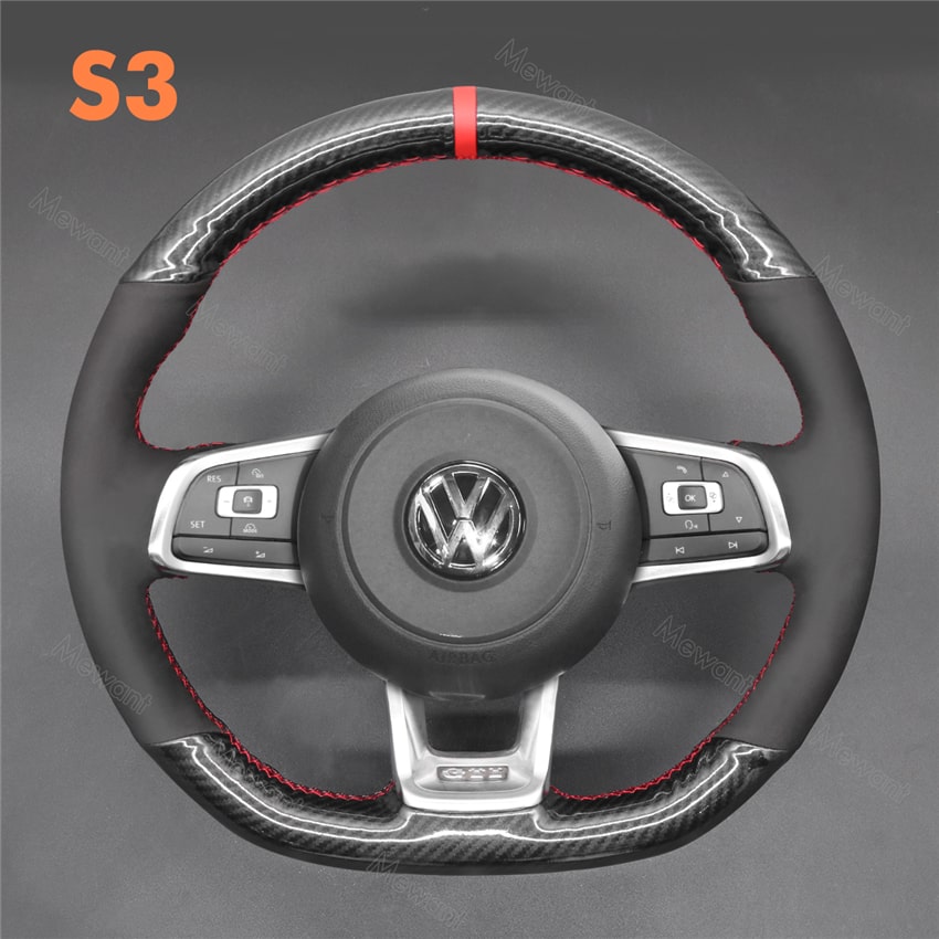 Steering Wheel Cover for Volkswagen VW Glof R GTI Polo Mk7 Media 5 of 7