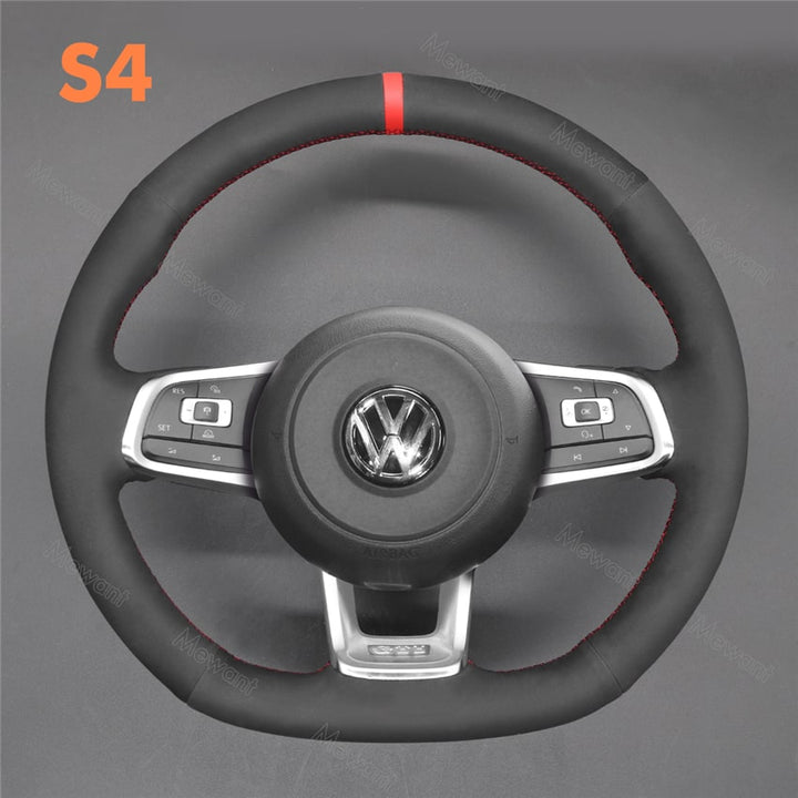 Steering Wheel Cover for Volkswagen VW Glof R GTI Polo Mk7 Media 6 of 7
