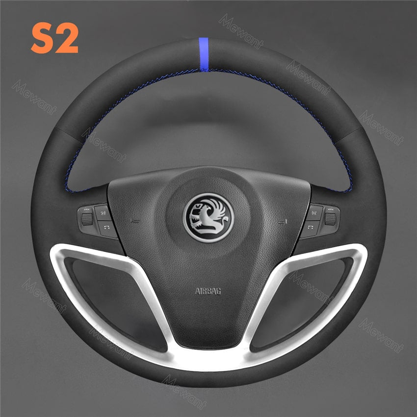 Real Black Leather Steering Wheel Cover For Vauxhall Vectra C 2002-2008 – Grey Stitch, Custom Steering Limited, Water-Resistant