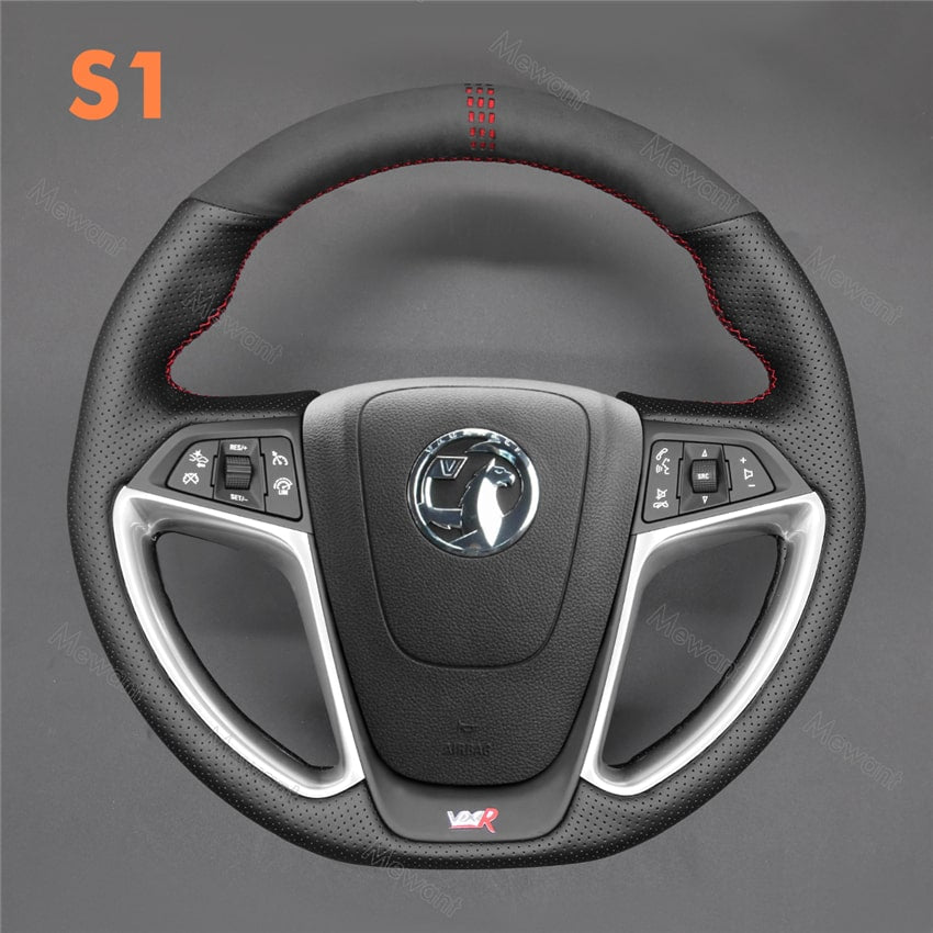 Custom Vauxhall Astra G MK4 Black Italian Leather Steering Wheel Cover – White Stitch, UK Made